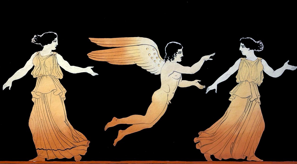 Eros förföljer två kvinnor ca 1796 (kopparplåtsgravyr) av Johann Heinrich Wilhelm Tischbein