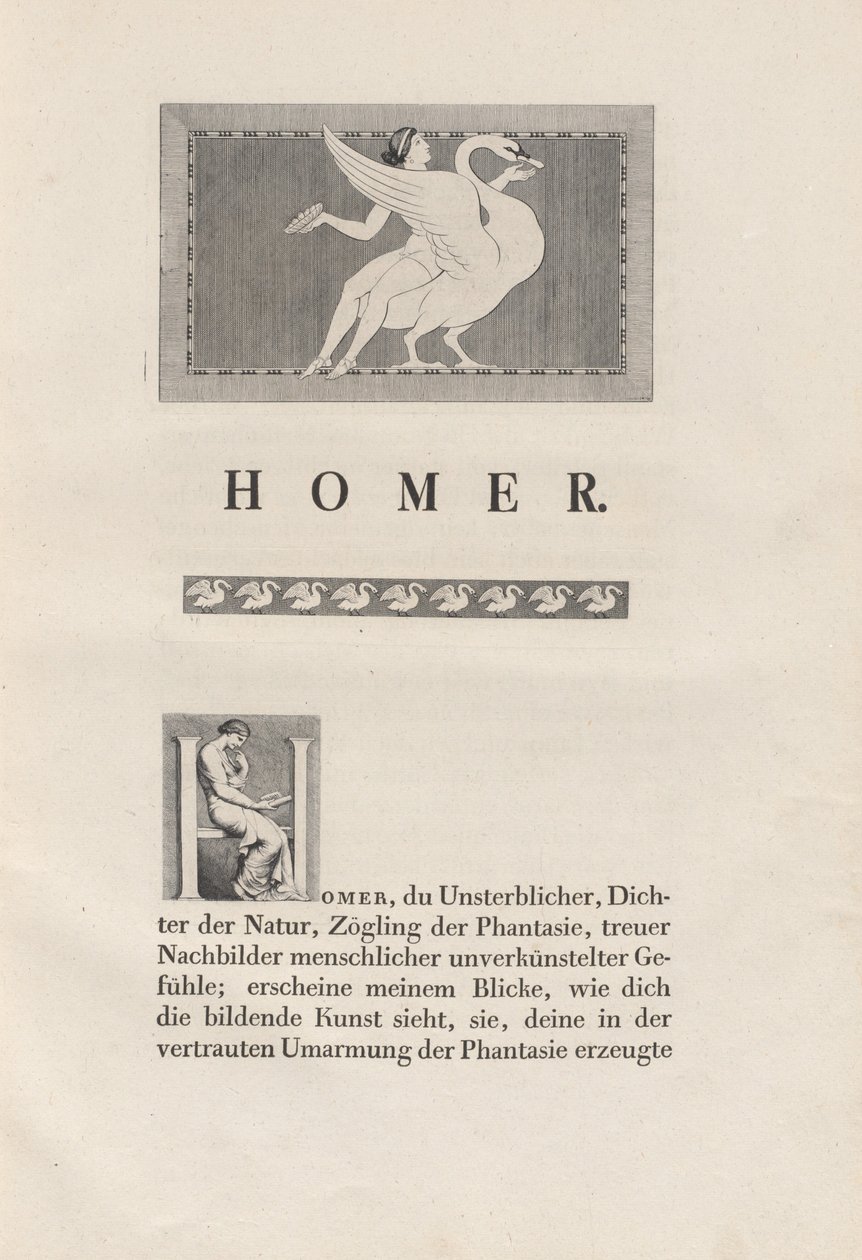 Homer ritad av forntida av Johann Heinrich Wilhelm Tischbein for authors Homer and Christian Gottlob Heyne