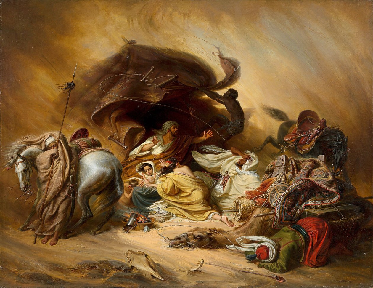 Samum i öknen, efter 1844. av Johann Hermann Kretzschmer