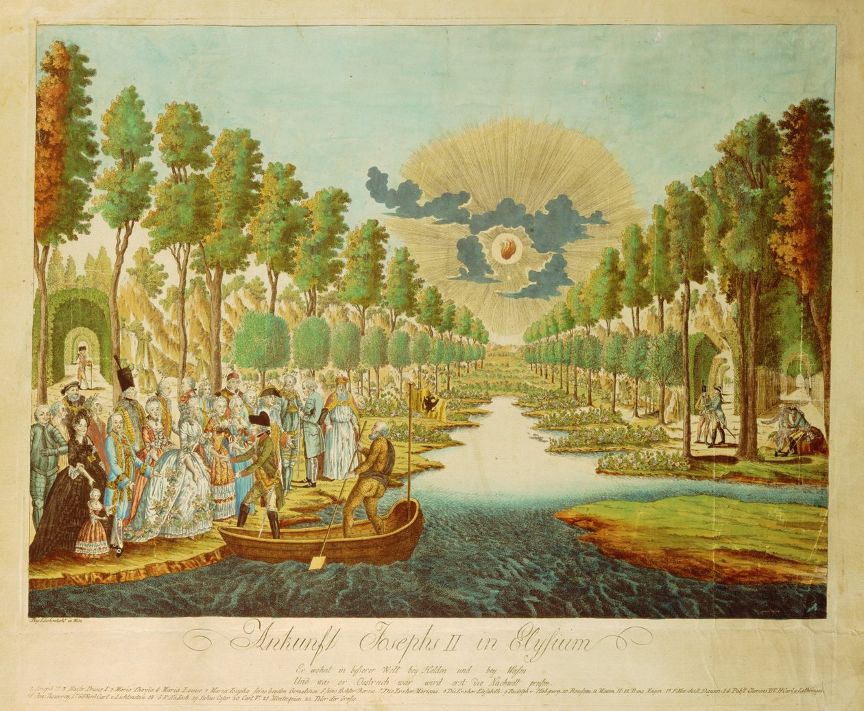 Kejsar Josefs ankomst till Elysium ... (gravyr) av Johann Hieronymus Loeschenkohl