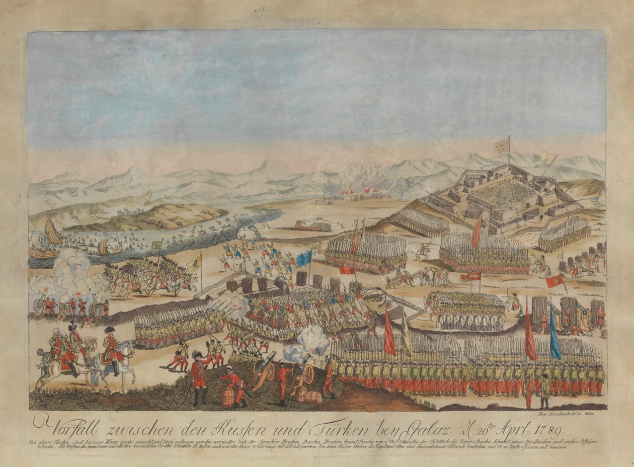 Incident mellan de ryska och ottomanska arméerna i Galati den 20 april 1789, 1789. av Johann Hieronymus Loeschenkohl
