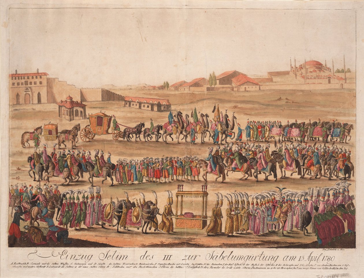 Sultan Selim III:s inträde i sabeln den 13 april 1789, 1789 av Johann Hieronymus Loeschenkohl