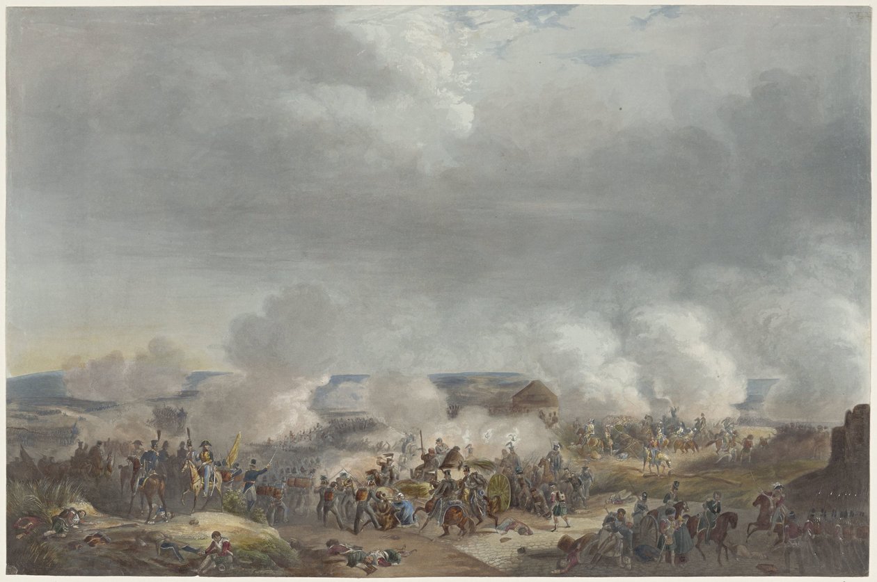 Prins av Orange i slaget vid Quatre-Bras, 1815 Tolv skyltar av William I:s ankomst och invigning i Bryssel och striderna vid Quatre-Bras och Waterloo 1815 (serietitel) av Johann Hürlimann