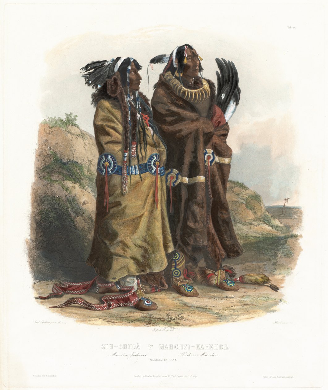 Sih-Chidä och Mahchsi-Karehde av Johann Hürlimann, after Karl Bodmer