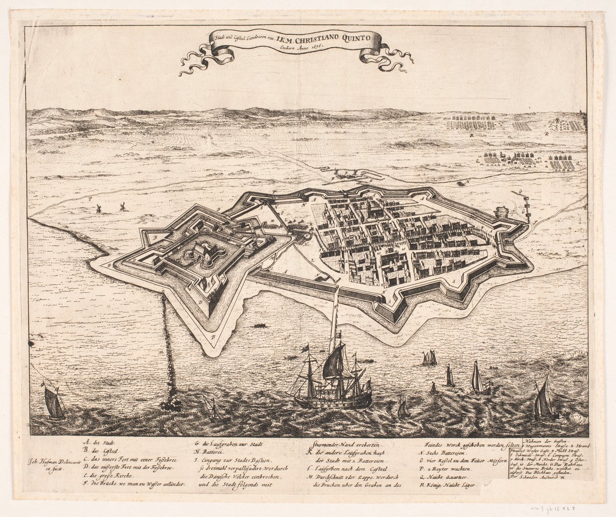 Staden och Castel Landskron erövrades av I.K.M Cristiano Quinto Anno 1676 av Johann Husman