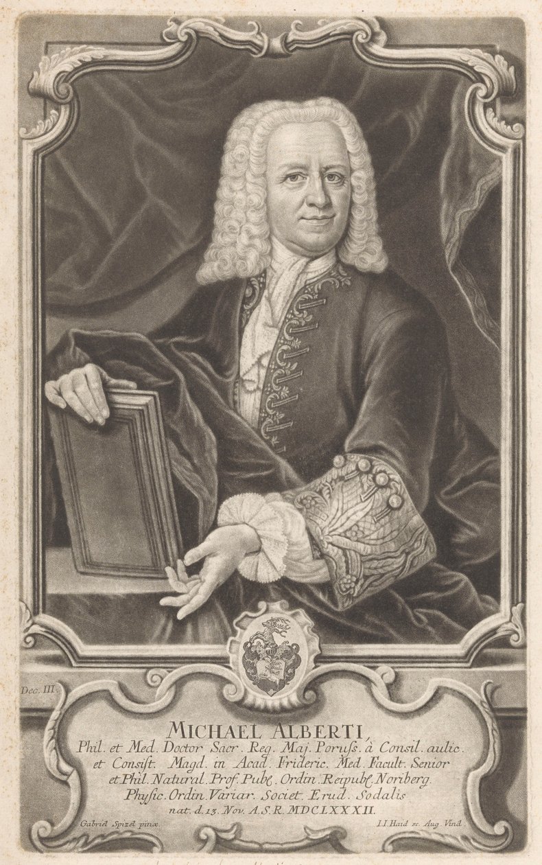 Porträtt av Michael Alberti av Johann Jacob Haid