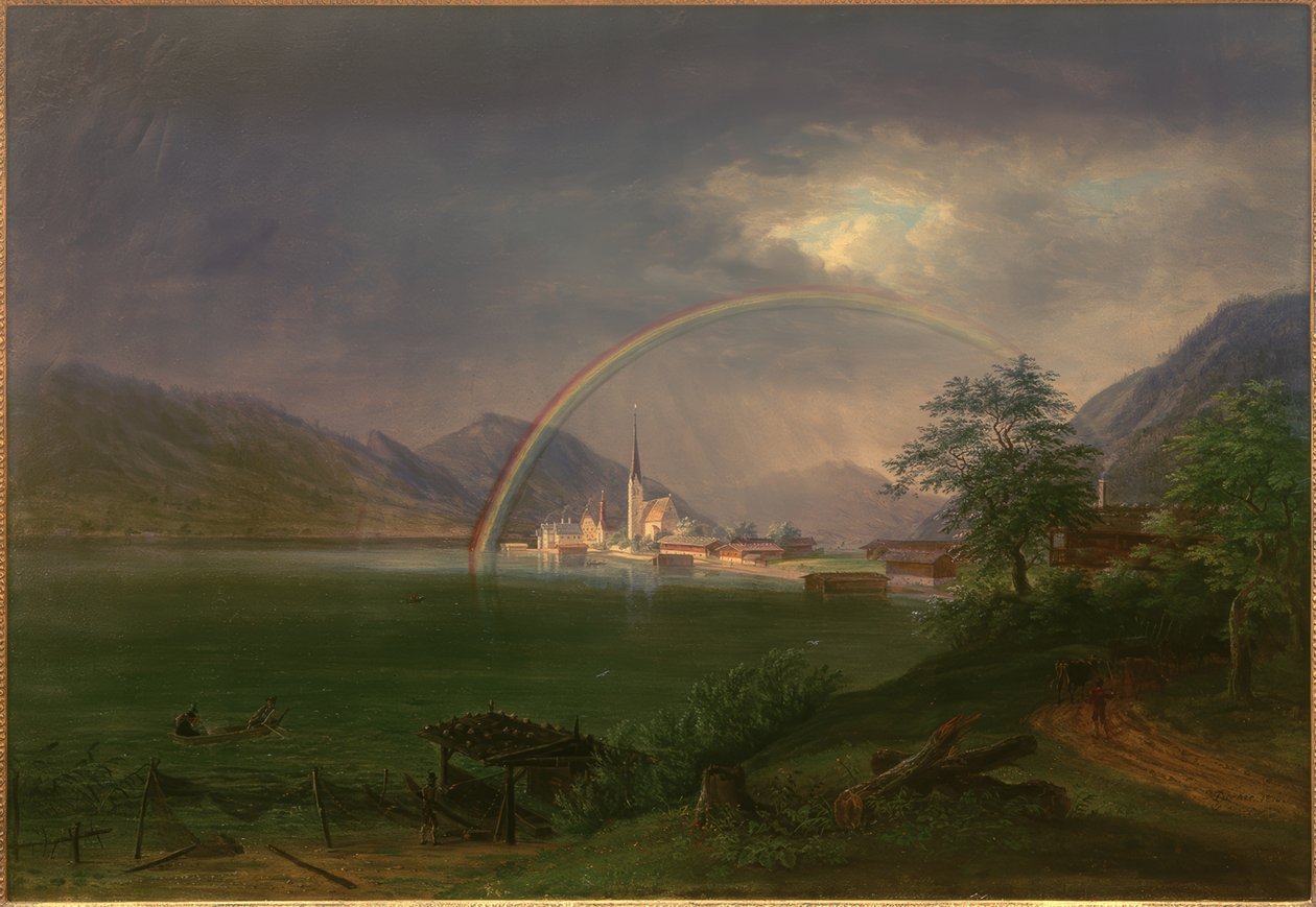 Egern am Tegernsee med regnbåge av Johann Jakob Dorner der Jüngere