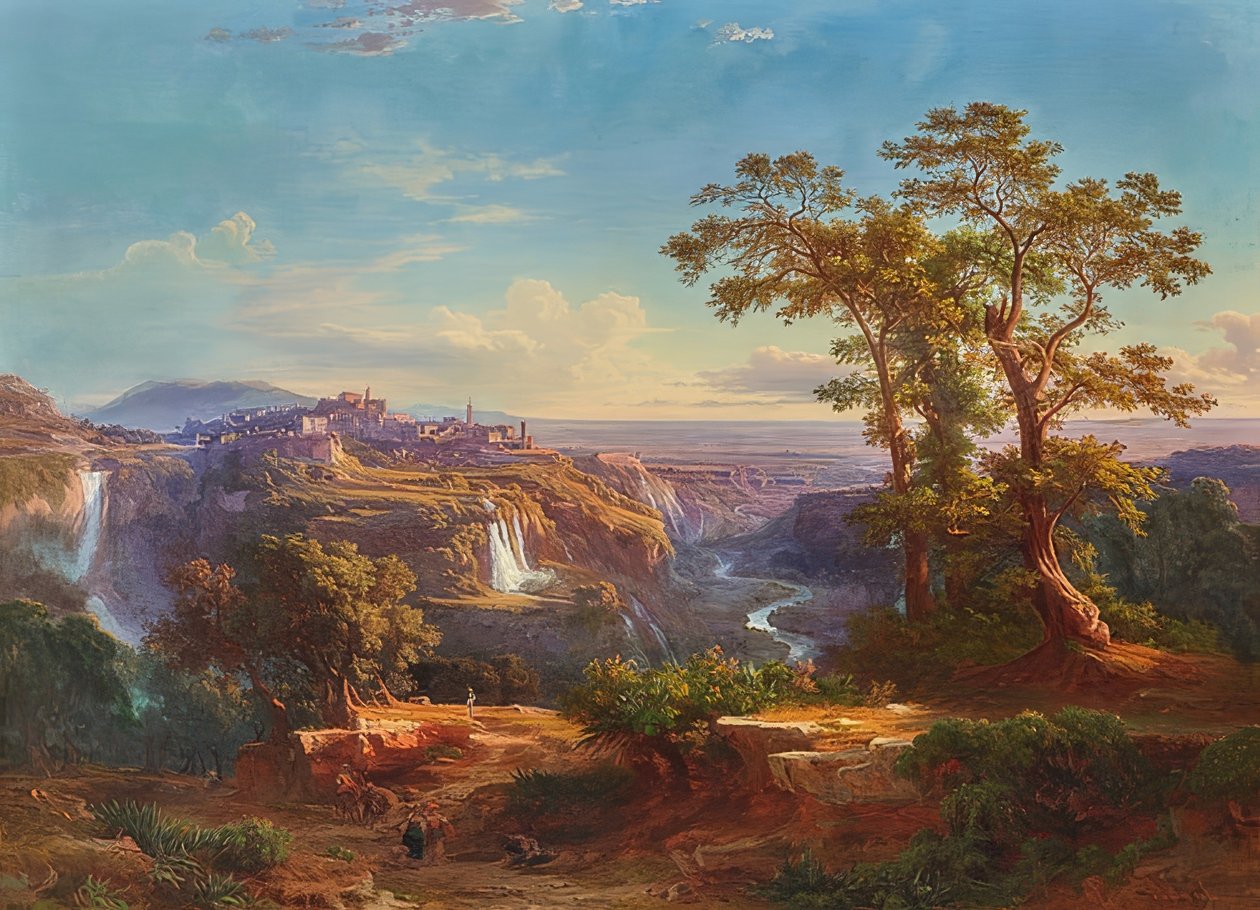 Utsikt över Tivoli och vattenfallen. 1860 av Johann Jakob Frey