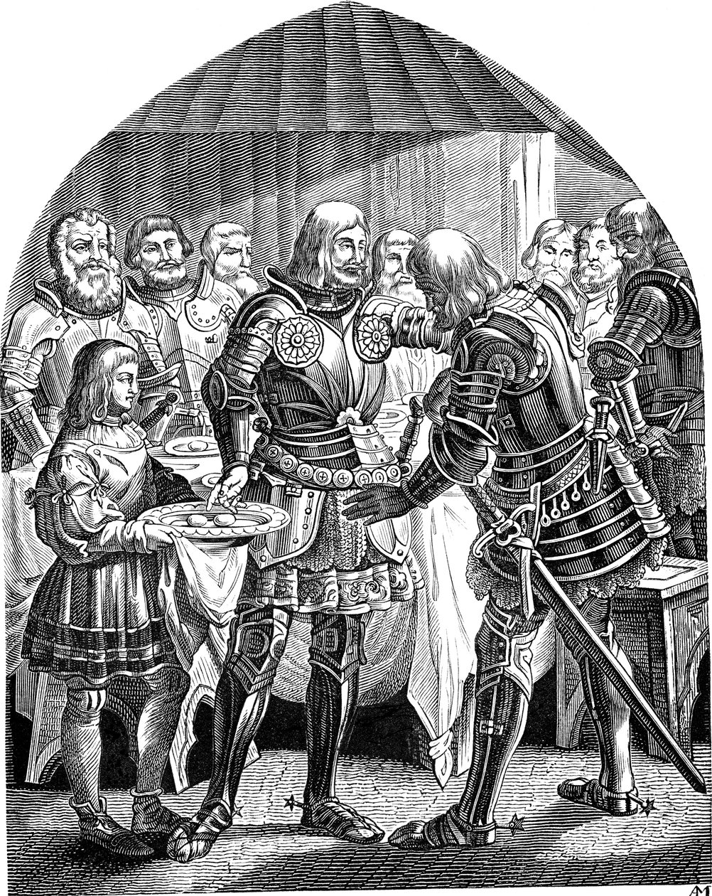 Ett ägg styck runt om, men två ägg för den galante Schweppermann Ur det tyska folkets historia av E. Duller, 1840 av Johann Jakob Kirchhoff