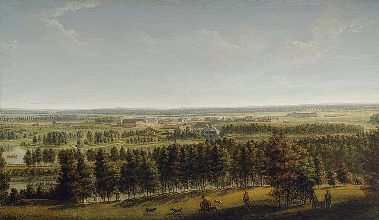 Utsikt över slottsparken från Gattschina. 1790s av Johann Jakob Mettenleiter