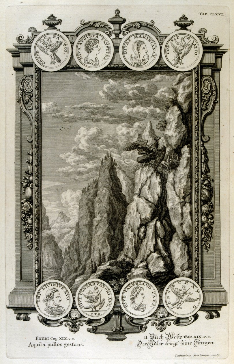 Zeus symboliserad som en örn av Johann Jakob Scheuchzer