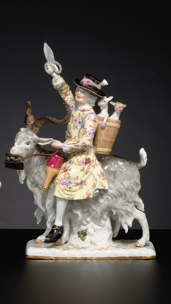 Meissen figur av den walesiske skräddaren, sent 1800-/1900-tal (porslin) av Johann Joachim (after) Kändler