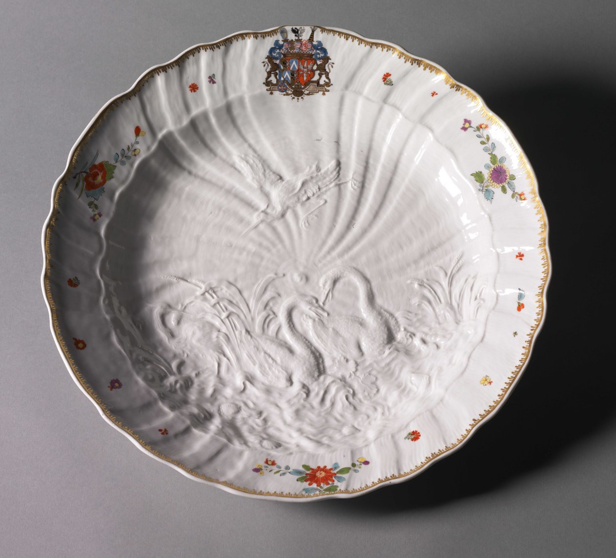 Tallrik från Swan Service, tillverkare Meissen Porslinsfabrik, Tyskland, ca 1737-1741 (porslin) av Johann Joachim (after) Kändler