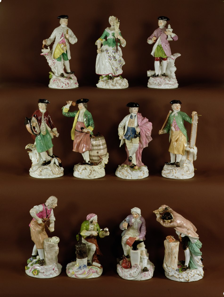 Elva figurer av hantverkare av Johann Joachim Kaendler