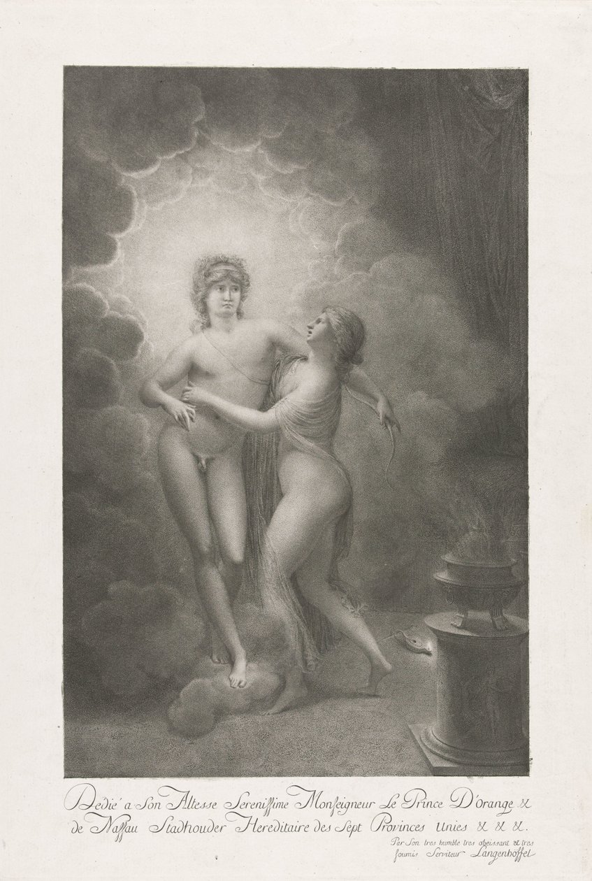 Allegori över äktenskapet mellan Vilhelm V och Wilhelmina av Preussen, 1767 av Johann Joseph Friedrich Langenhöffel