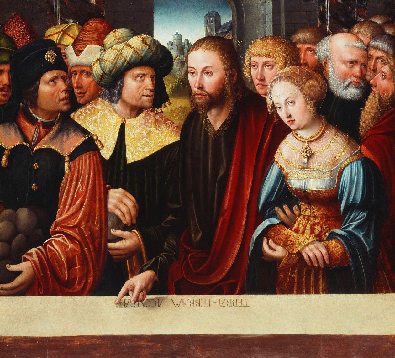 Kristus och den äktenskapliga kvinnan, ca 1525 av Johann Kemmer