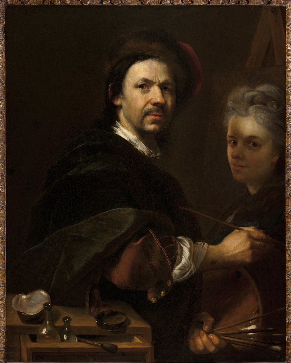 Självporträtt med fru - Självporträtt med fru - Jan (Johann) Kupecky (Kupetzky) (1667-1740). olja på duk av Johann Kupetzky