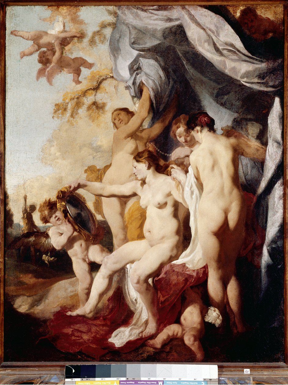 Venus med en spegel (olja på duk av Johann Liss