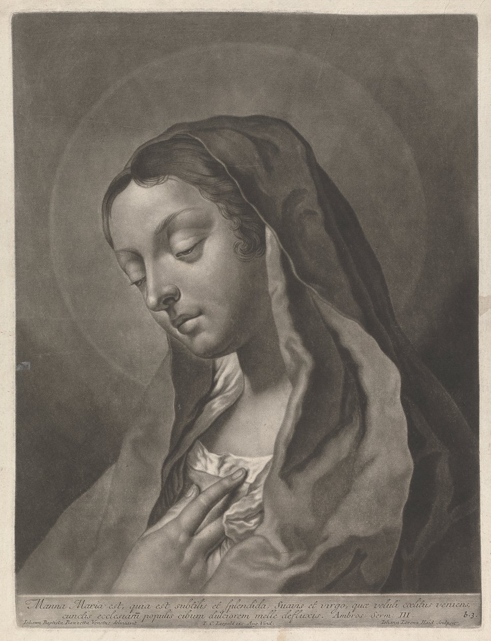 Manna är havet, därför att det är fint och ljust, sött och jungfruligt, som, som kom från himlen, hällde ut mat sötare än honung för alla de kyrkliga folken. av Johann Lorenz Haid