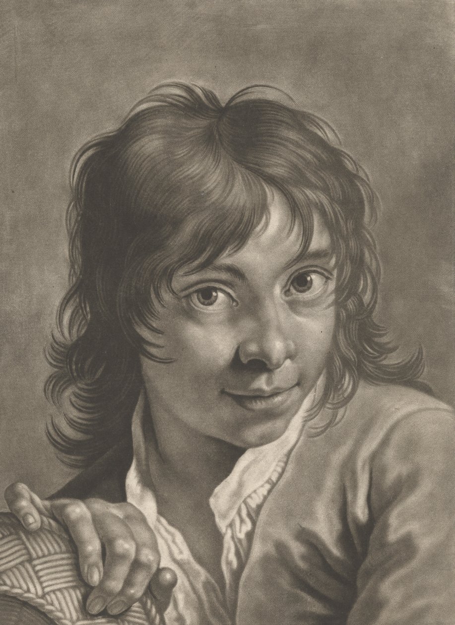 Porträtt av en pojke med en korg av Johann Lorenz Haid