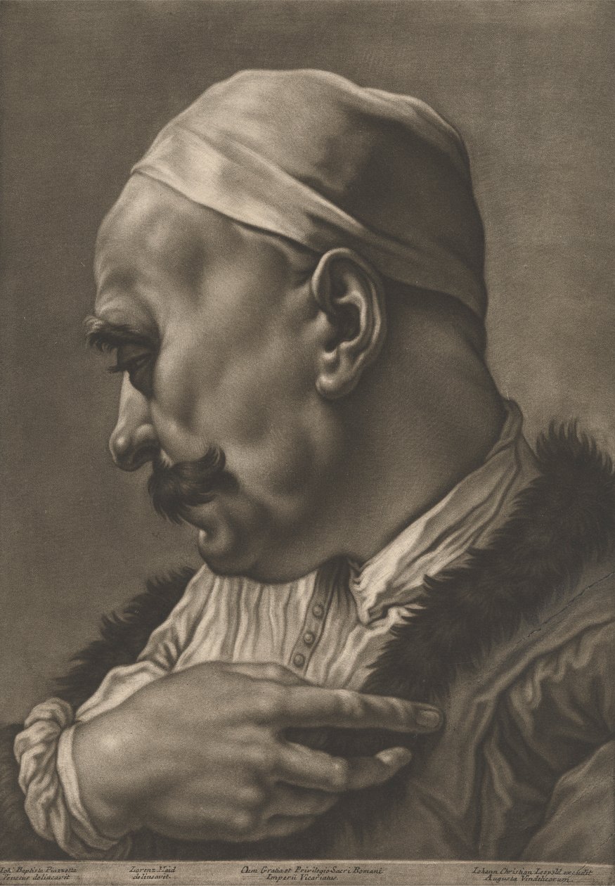 Porträtt av en man som bär en keps av Johann Lorenz Haid