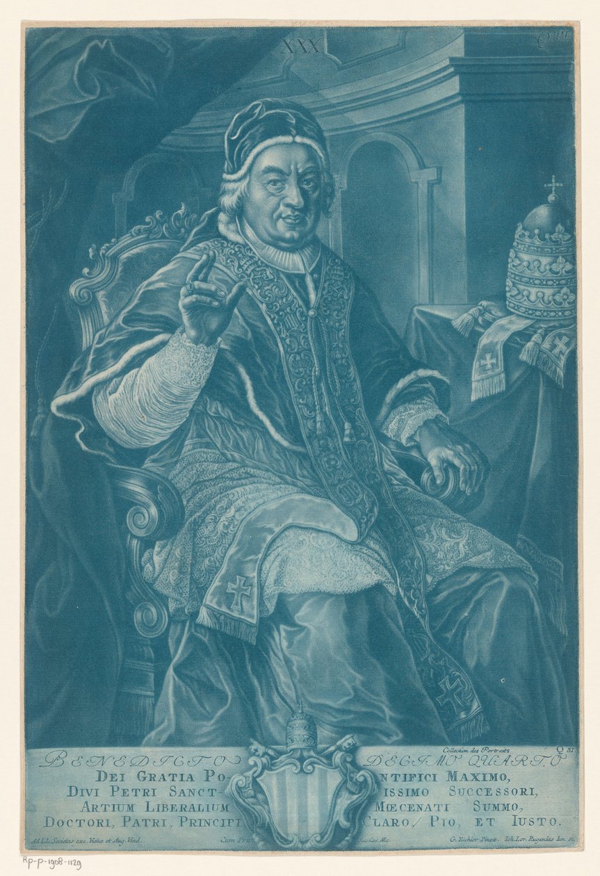 Porträtt av Benedikt XIV av Johann Lorenz Rugendas (II)