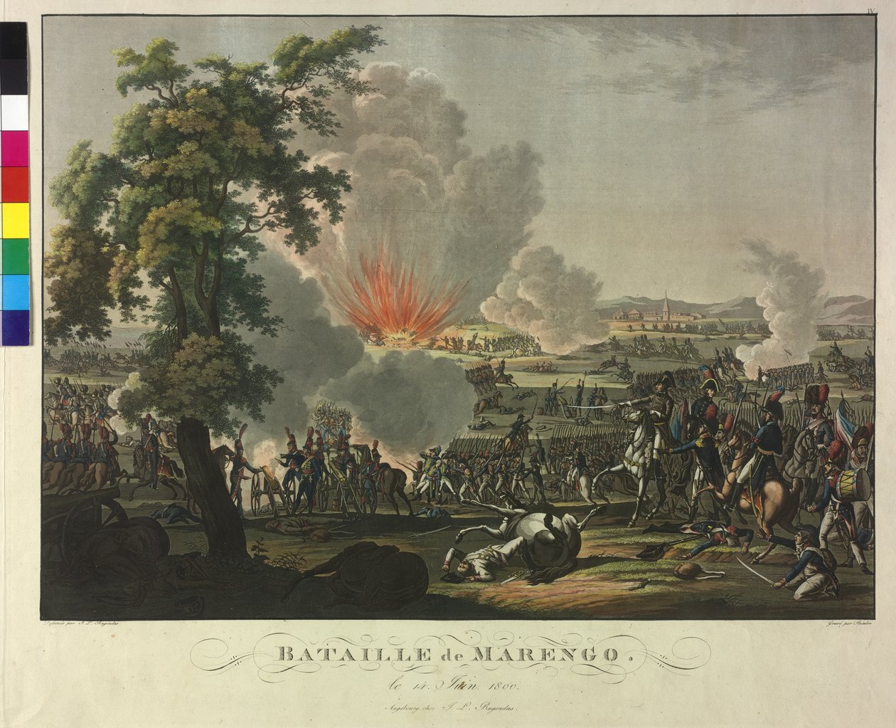 Slaget vid Marengo den 14 juni 1800 (etsning och akvatint) av Johann Lorenz Rugendas