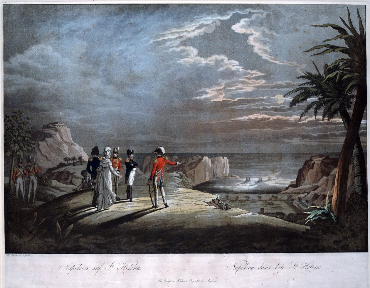 Napoleon Bonaparte på ön Saint Helena - Rugendas, Johann Lorenz, den yngre (1775-1826) - Akvatint - 47x58 - Privat samling av Johann Lorenz Rugendas