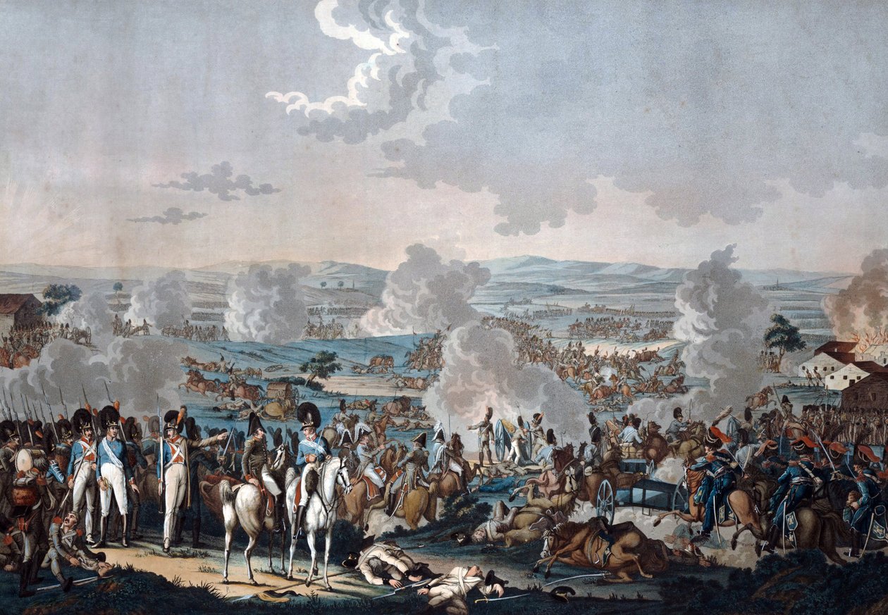 Slaget vid Wagram (1809) - Akvatint - 52,8x63,4 - Privat samling av Johann Lorenz Rugendas