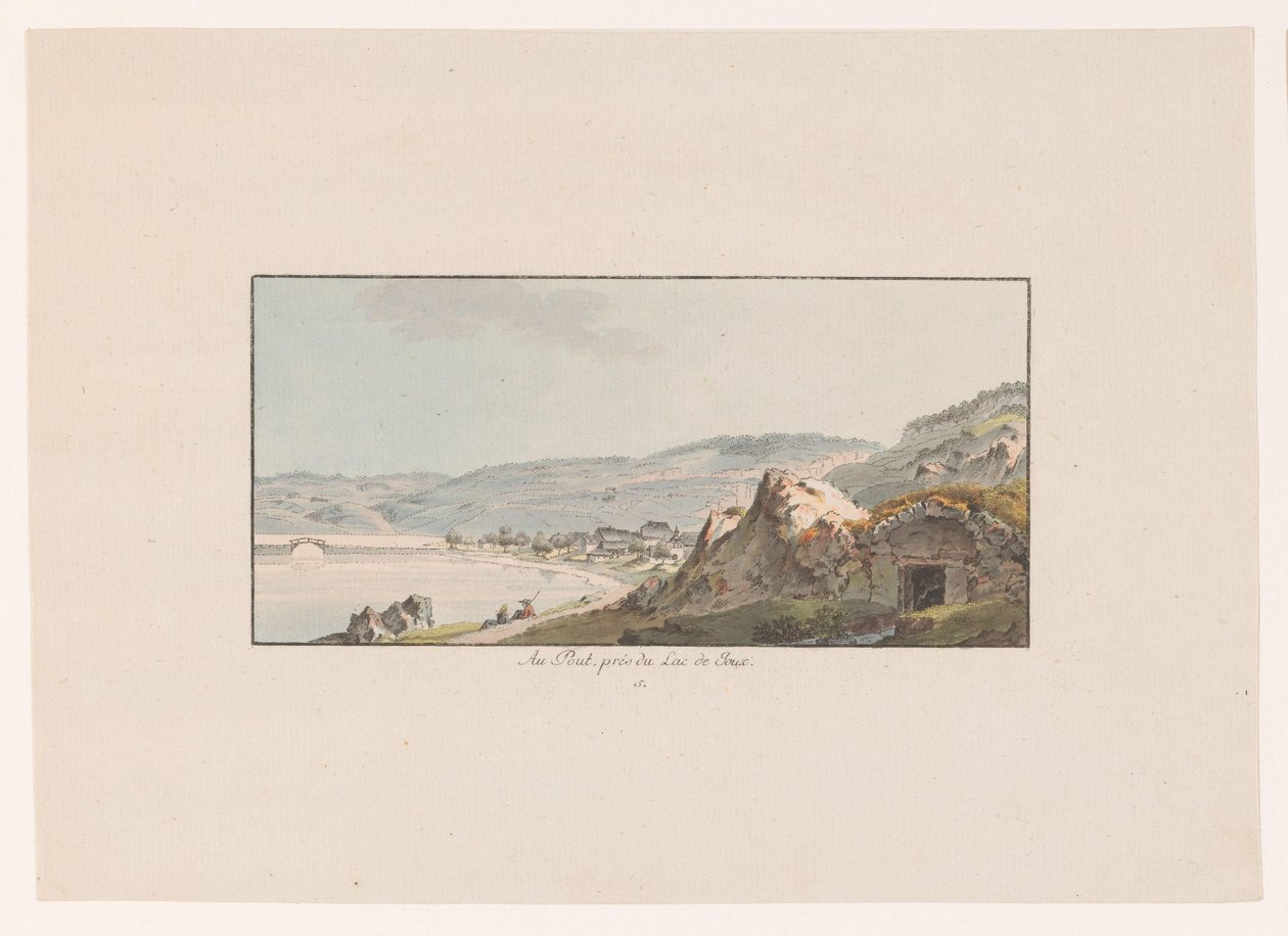 Utsikt över vitlinglyra vid Lac de Joux Au Pout, pres du Lac de Joux (titel på objekt) Utsikter över Schweiz (serietitel) Collection de quelques vues dessinées en Suisse d