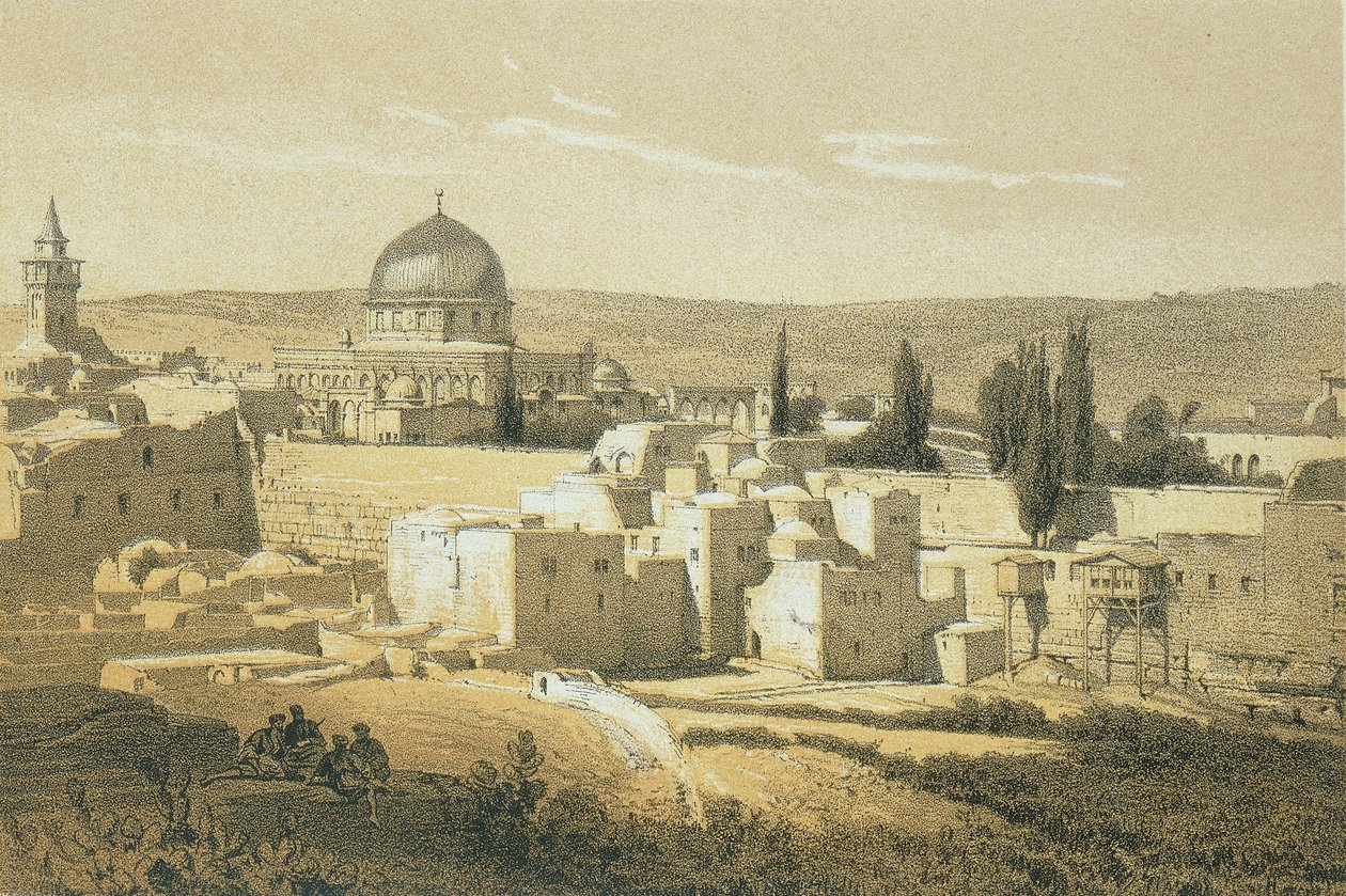 Jerusalem. Etsning av Bernatz et alii - Steinkopk J.F. Redaktör av Johann Martin Bernatz