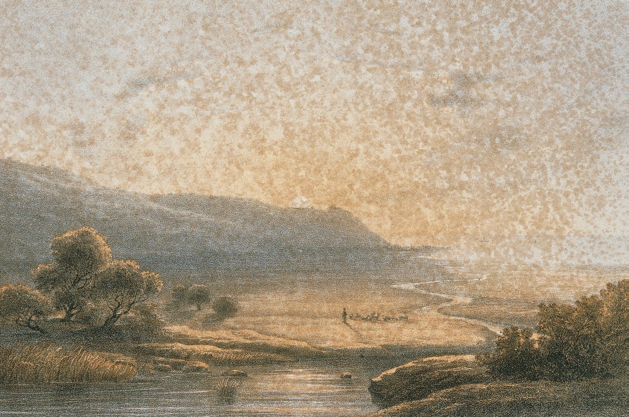 Karmelberget i en etsning av Bernatz et alii - Eisenblätter, R. Editore av Johann Martin Bernatz