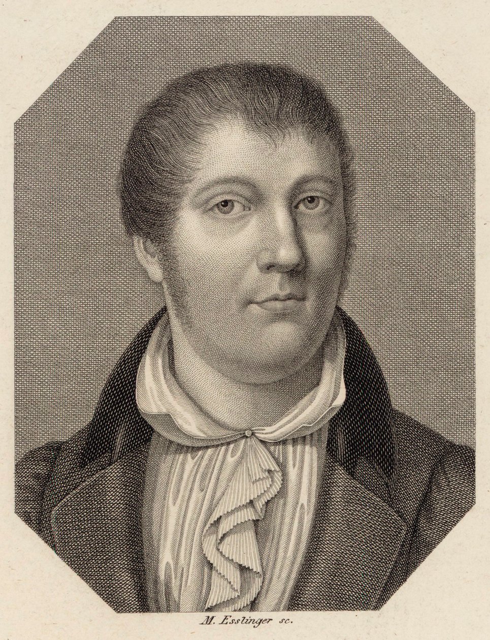 Porträtt av violinisten och kompositören Louis Spohr 1784-1859, 1820. av Johann Martin Esslinger