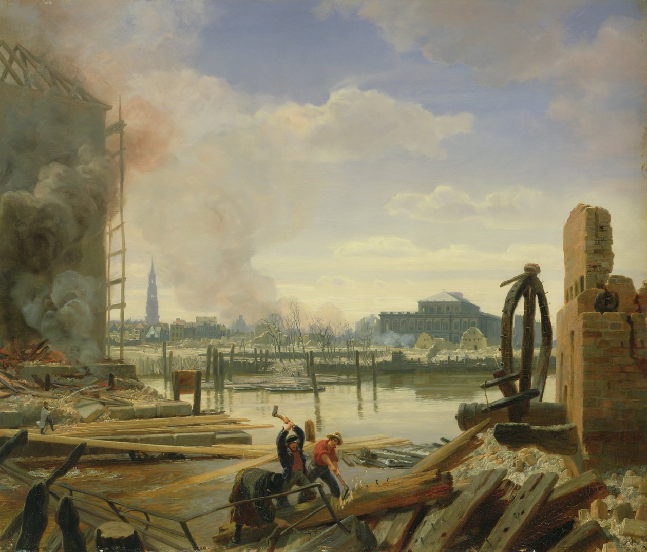 Hamburg efter branden 1842, 1842 av Johann Martin Gensler
