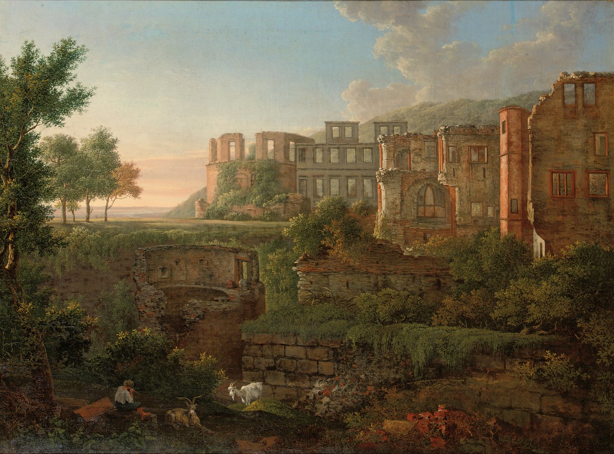 Capriccio utsikt över ruinerna av Heidelberg slott av Johann Martin von Rohden