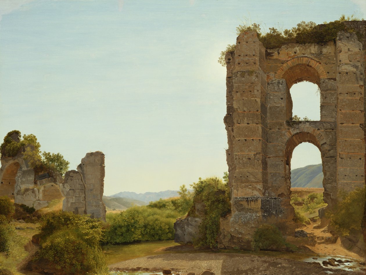 Ruin nära Rom, ca 1796 (olja på papper på duk) av Johann Martin von Rohden