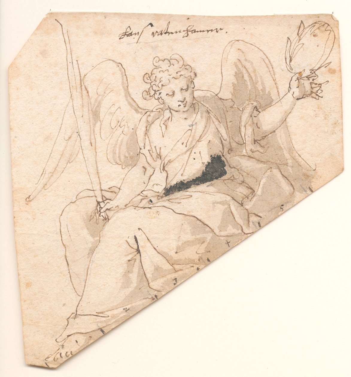 Ängel med palmblad och lagerkrans av Johann Mathias Kager