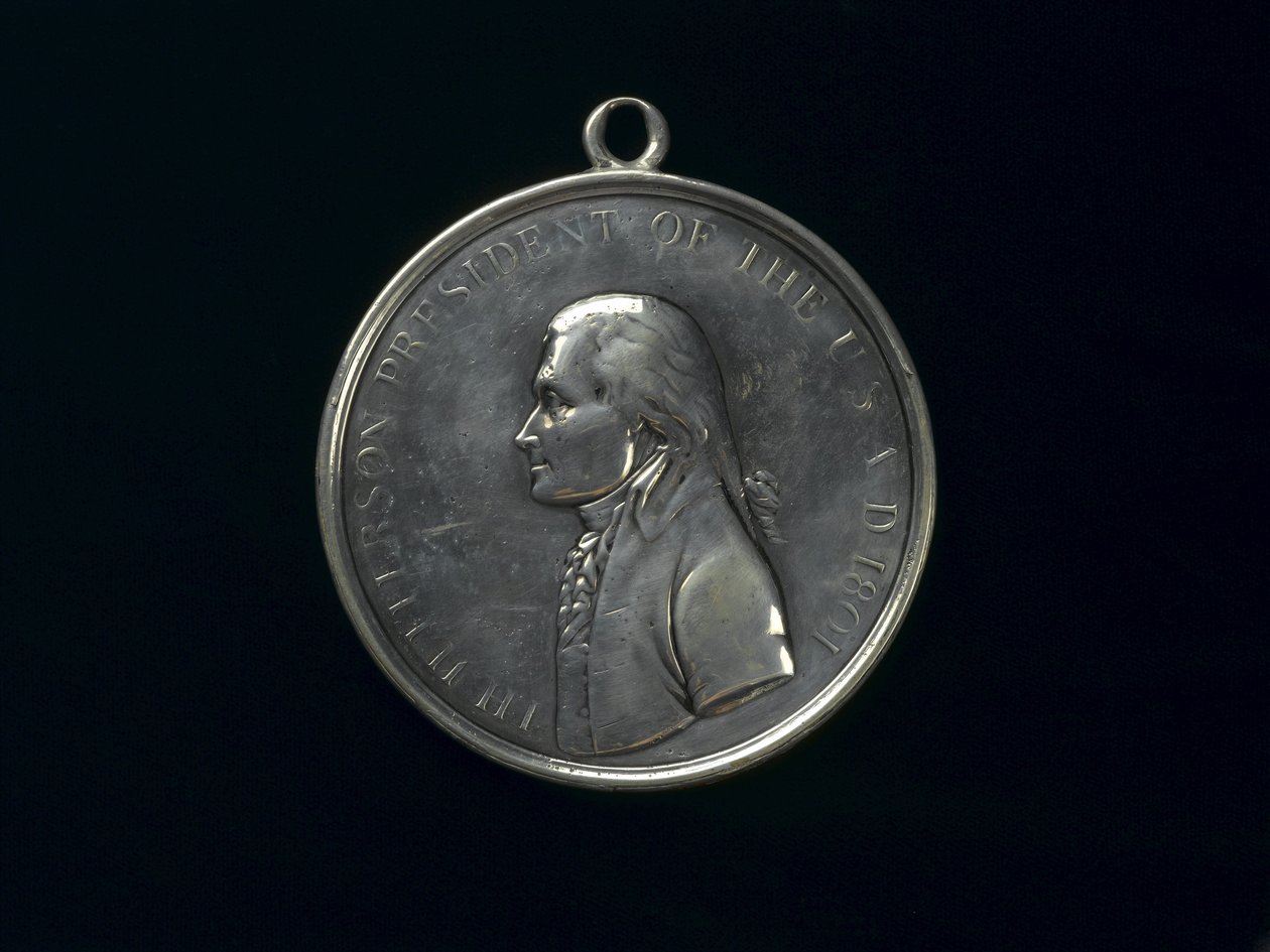 Thomas Jefferson Indian Peace-medalj, c.1801 (silver) av Johann Mathias Reich