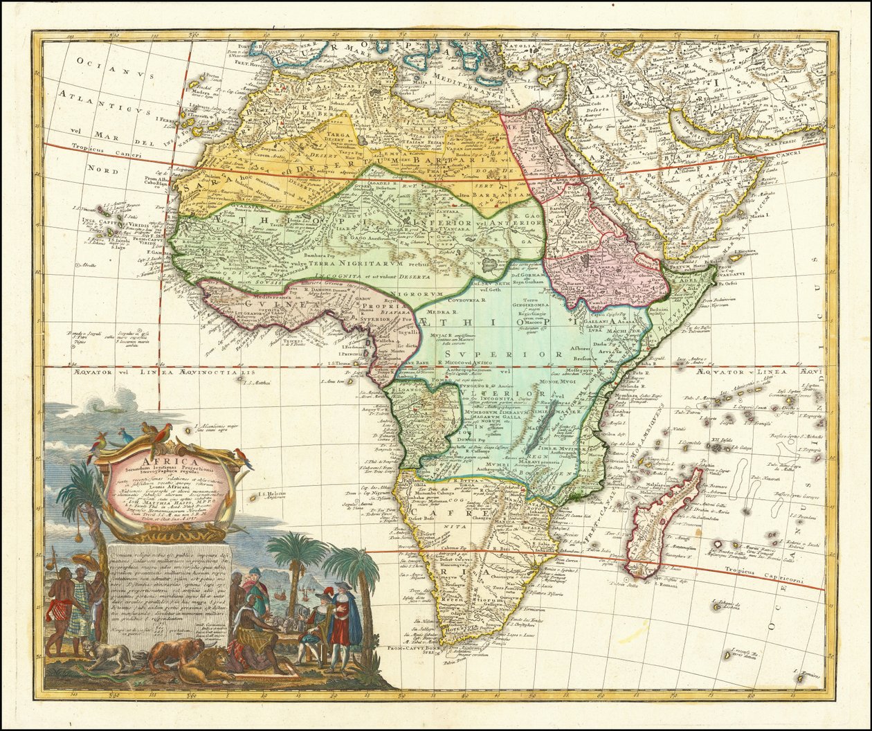 1737 års karta över Afrika av Johann Matthias Hase av Johann Matthias Hase