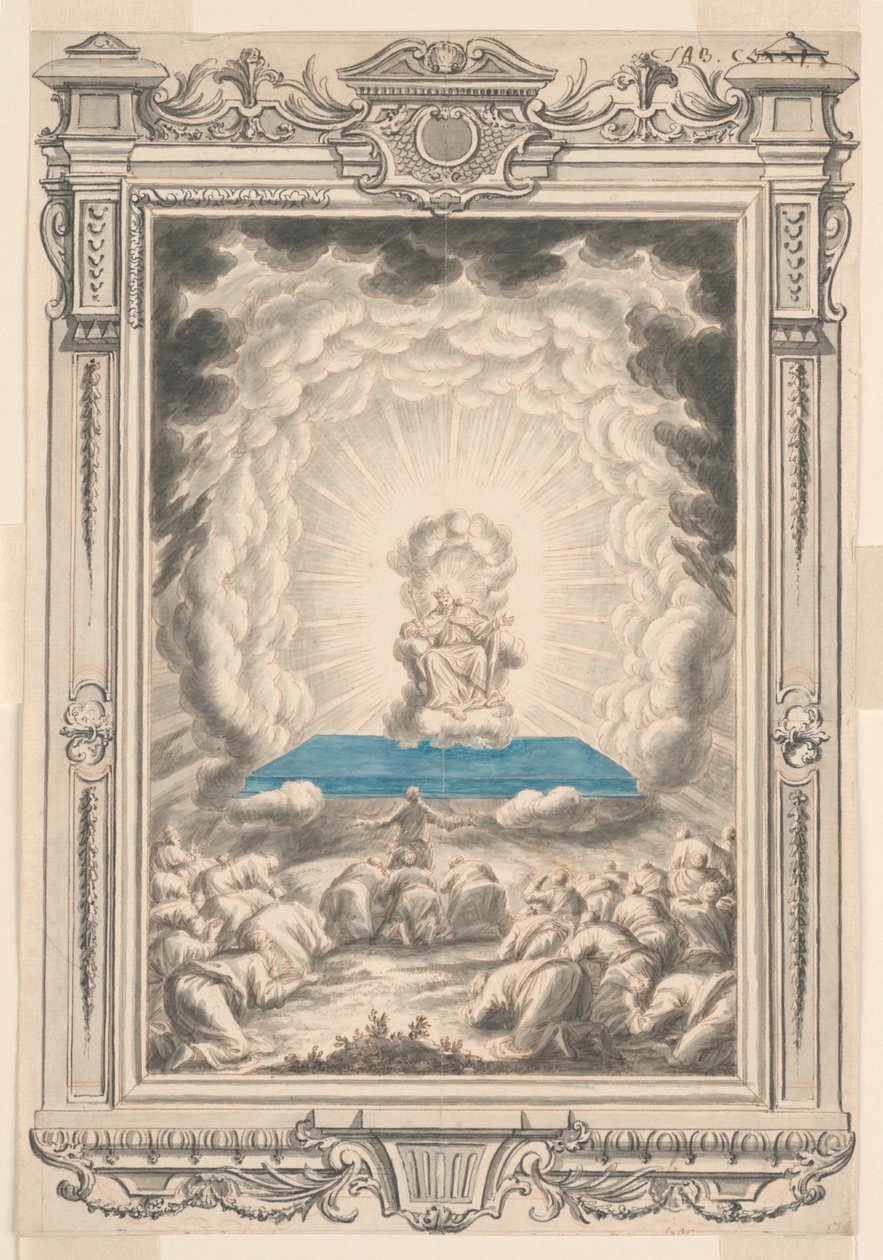 Studie för Gud visar sig för Moses och hans följeslagare, tavla 171, Physica Sacra av Johann Melchior Füssli