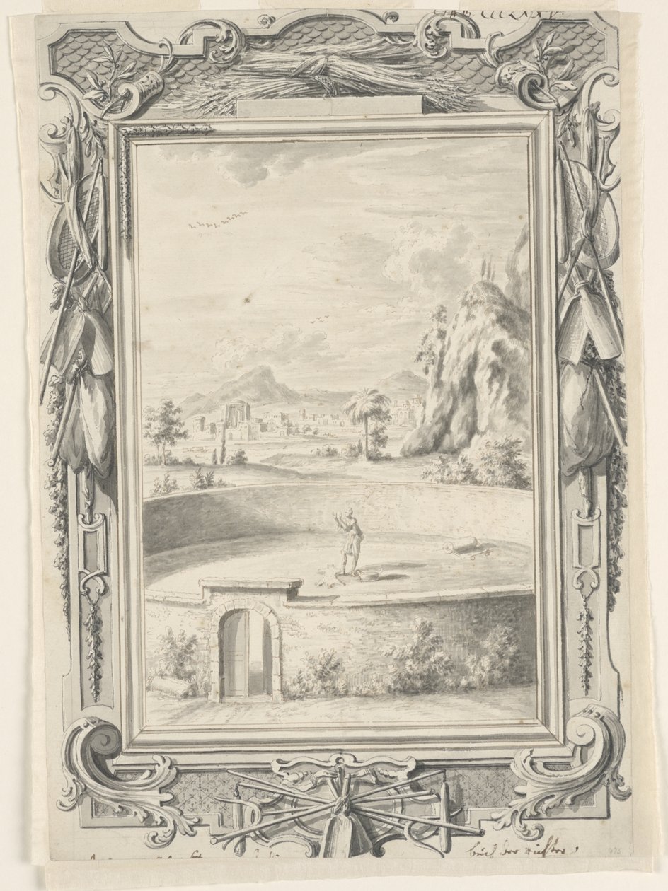 Studie för The Fleece of Gideon, Plate 375, Physica Sacra av Johann Melchior Füssli