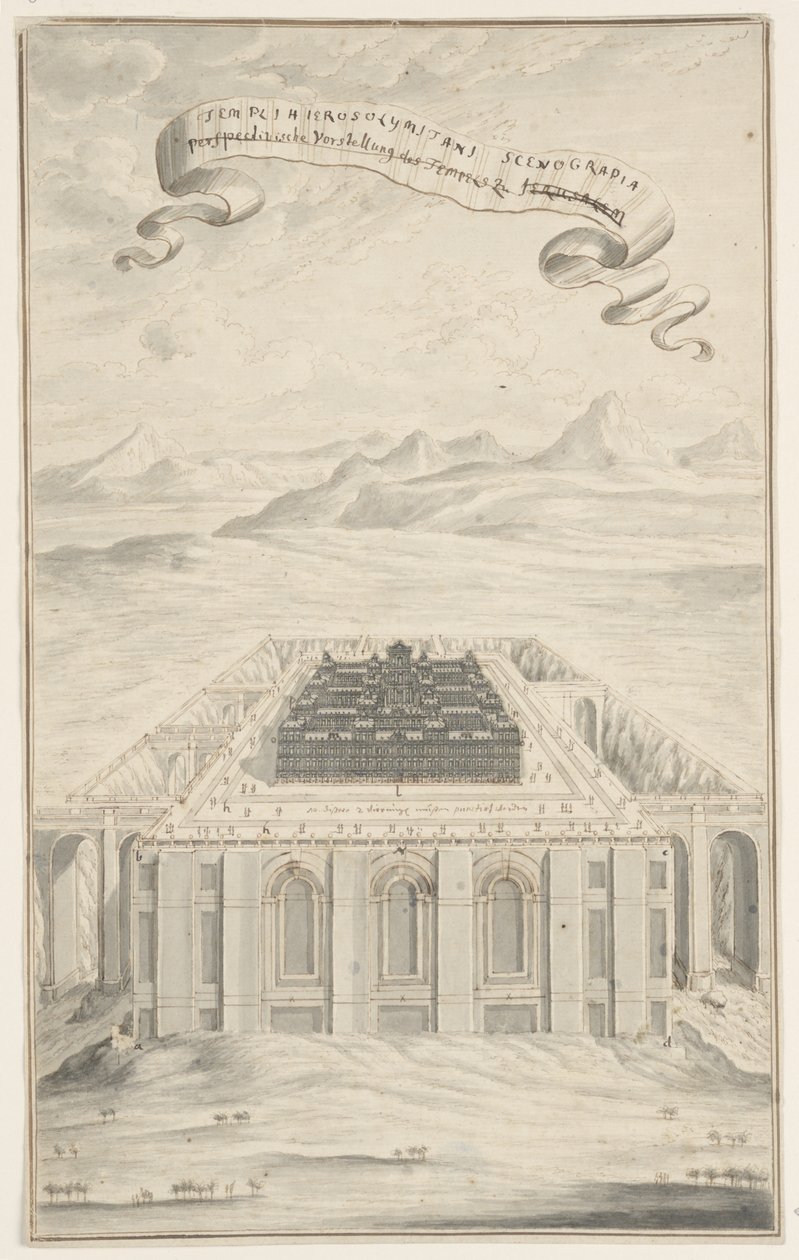 Studie för Templet i Jerusalem, skylt 424, Physica Sacra av Johann Melchior Füssli