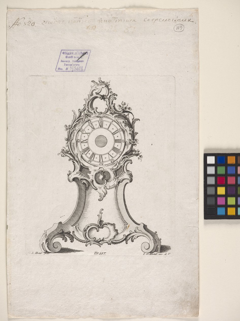 Klocka (gravyr) av Johann Michael Hoppenhaupt