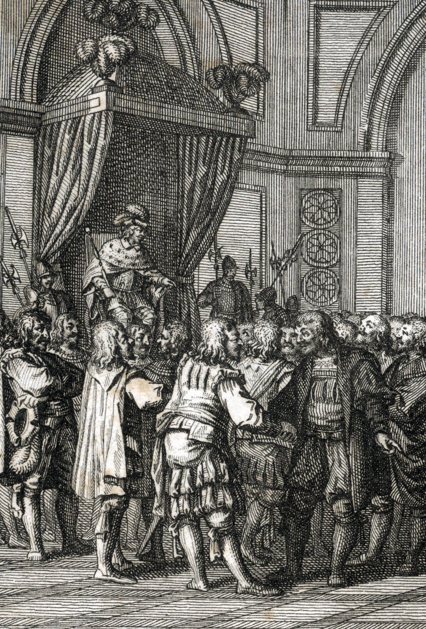 Representation av William I (eller William II, greve av Holland) (1227-1256) 1255 (greve Willem II av Holland beviljar privilegier) Gravyr av Johann Michael Mettenleiter (1765-1853) 1800 privat samling av Johann Michael Mettenleiter