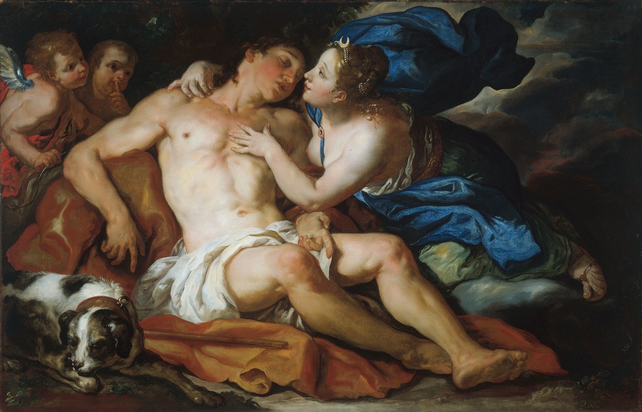 Diana och Endymion, ca 1690-95 (olja på duk) av Johann Michael Rottmayr
