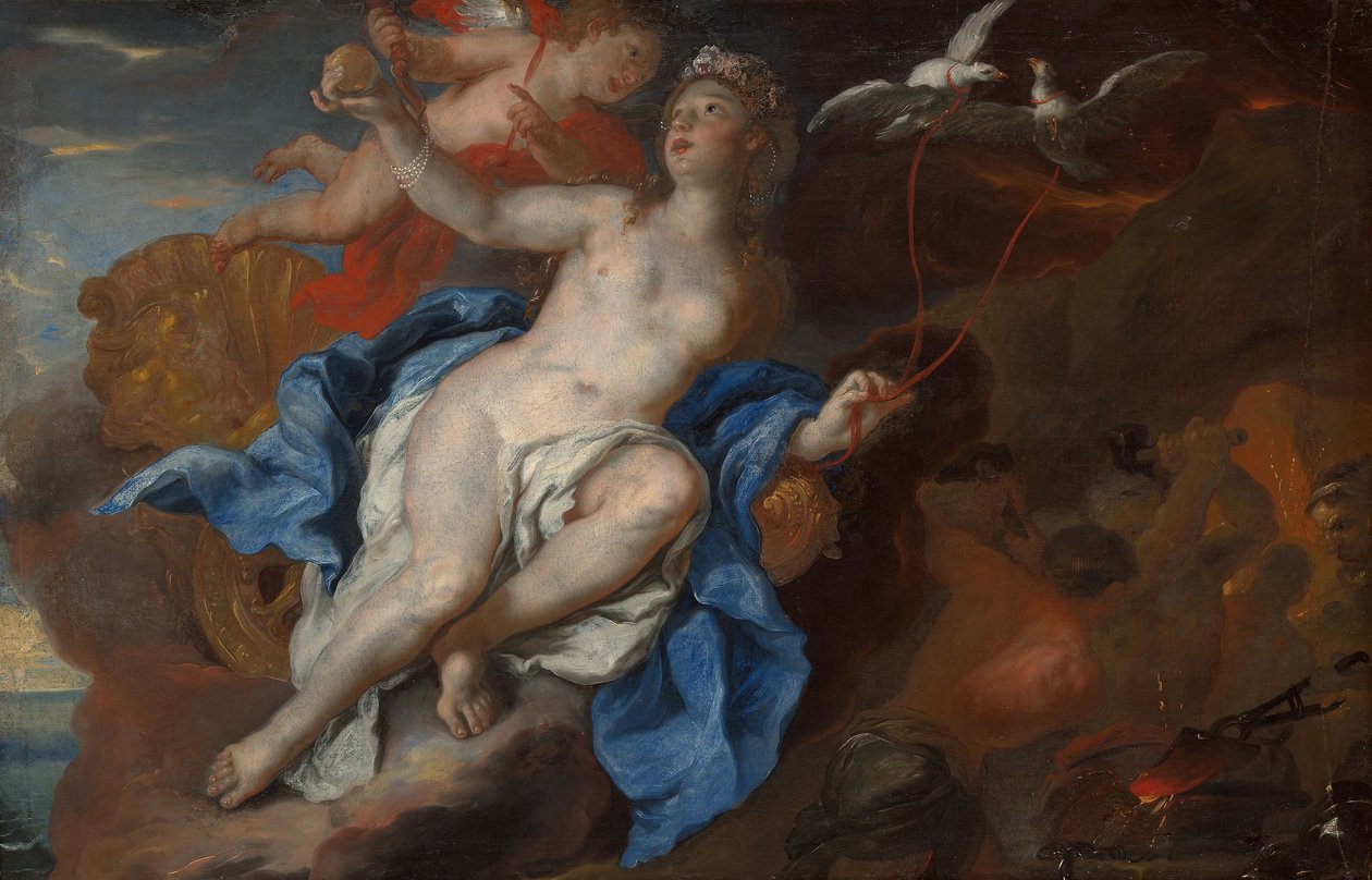 Venus och Amor vid Vulkans smedja, ca 1690-95 (olja på duk) av Johann Michael Rottmayr