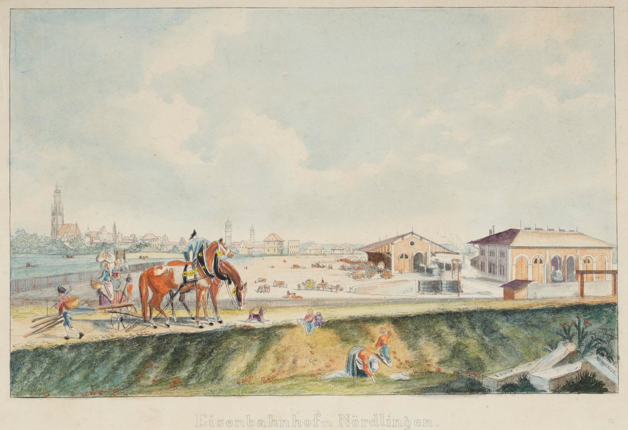 Nördlingens järnvägsstation av Johann Michael Voltz