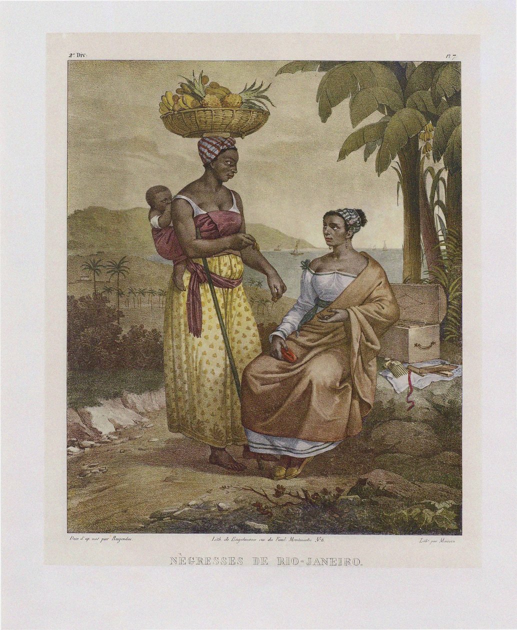 Svarta kvinnor från Rio de Janeiro. Från Picturesque Journey in Brazil, 1835. av Johann Moritz Rugendas