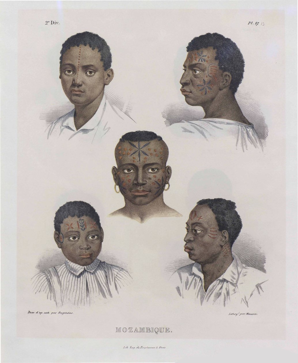 moçambikaner. Från pittoreska resor i Brasilien, 1830-1835. av Johann Moritz Rugendas