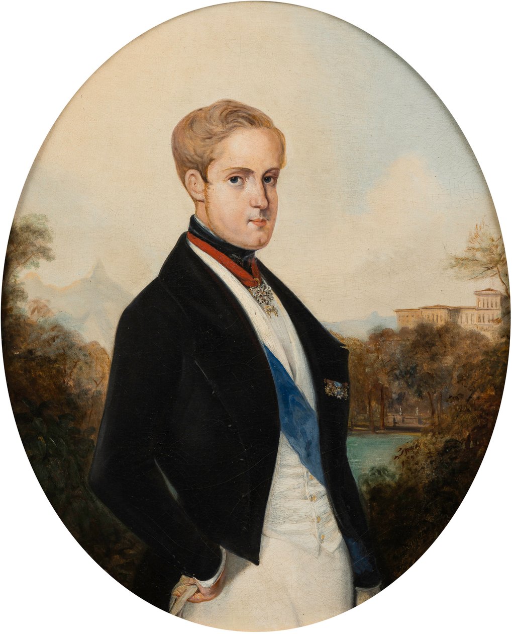 Porträtt av kejsar Peter II av Brasilien 1825-1891, 1846. av Johann Moritz Rugendas
